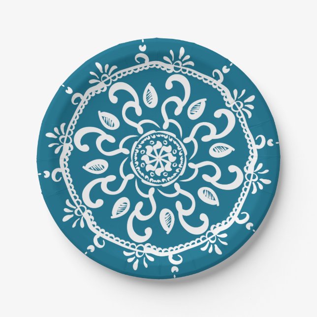 Assiettes En Carton Mandala Tidepool (Devant)