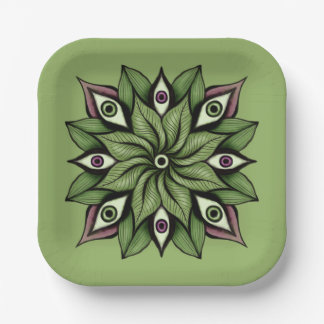 Assiettes En Carton Mandala - Trippy Floral Patal