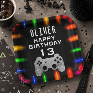 Assiettes En Carton Manette de jeu vidéo Fête d'anniversaire de jeu né