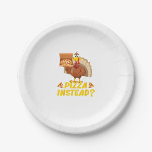 Assiettes En Carton Mange de la pizza au lieu de la dinde sur Thanksgi
