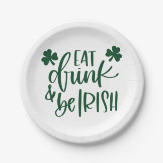 Assiettes En Carton Manger Boire Être Typographie Irlandaise Conceptio
