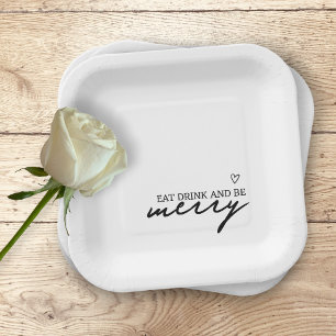 Assiettes En Carton Manger Boire Soyez Merry Minimaliste Mariage de ty