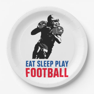 Assiettes En Carton Manger Dormir Jouer Football Noir & Blanc Pop Art