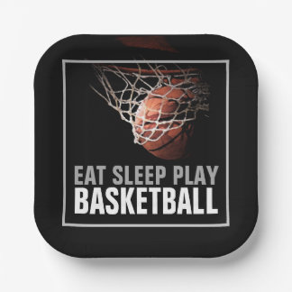 Assiettes En Carton Manger Sommeil Jouer Basket-Ball Artwork Motivatio