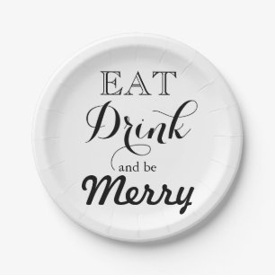 Assiettes En Carton Mangez Boire et soyez Joyeux
