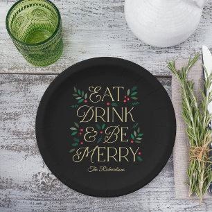 Assiettes En Carton Mangez Boire Soyez Joyeux Plaques de Noël