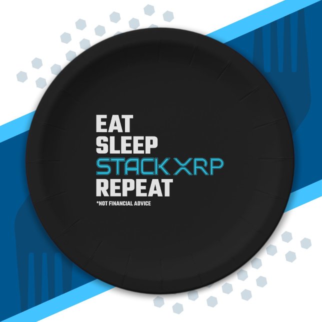 Assiettes En Carton Mangez la pile de sommeil drôle XRP Crypto Citer m (Créateur téléchargé)