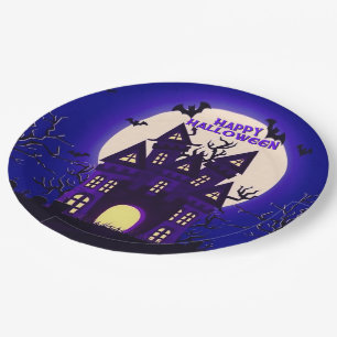 Assiettes En Carton Manoir hanté au clair de lune