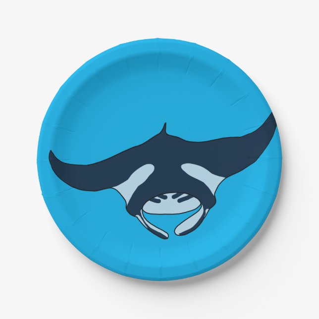 Assiettes En Carton Manta Ray (Devant)