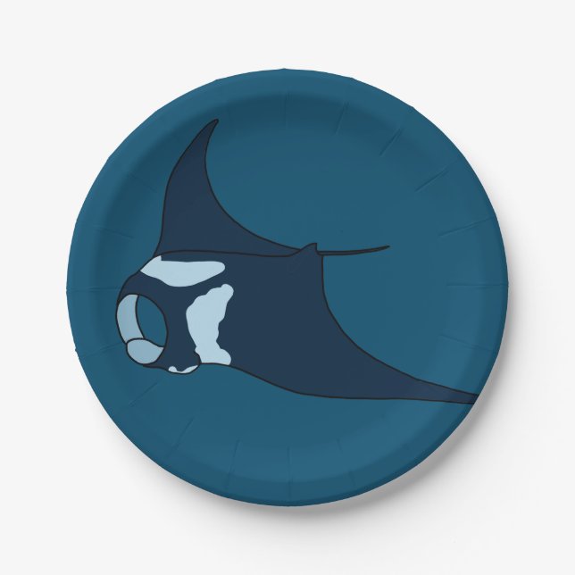 Assiettes En Carton Manta Ray (Devant)