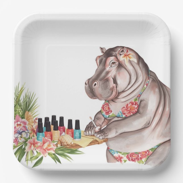 Assiettes En Carton Manucure Beauté Côtière par l'équipe Hippo  (Recto)