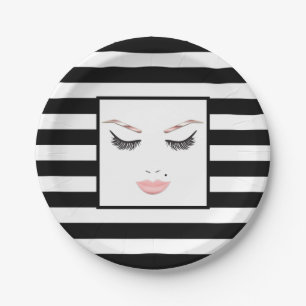 Assiettes En Carton Maquillage Rose Gold Visage Sourcils Lèvres Beauté