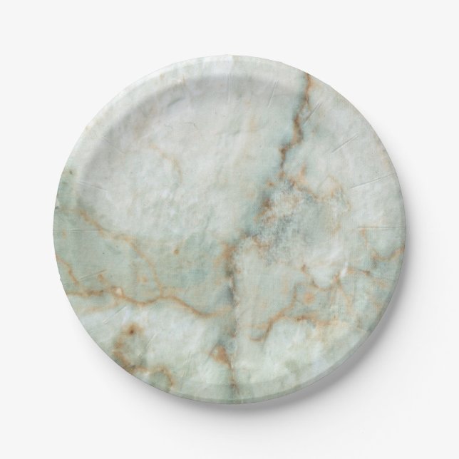 Assiettes En Carton Marbe blanc (Devant)