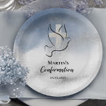 Assiettes En Carton Marbre bleu de confirmation<br><div class="desc">Plaques papier de confirmation catholique</div>