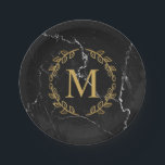 Assiettes En Carton Marbre noir<br><div class="desc">Marbre noir</div>
