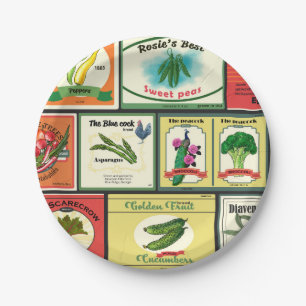 Assiettes En Carton Marchandises en conserve vintages - étiquettes de 