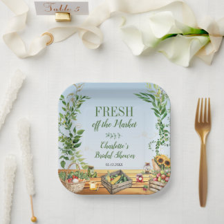 Assiettes En Carton Marché des agriculteurs, Mariage récent à la douch