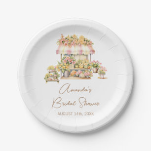 Assiettes En Carton Marché Floral de Printemps Amour en Fleur Baby Sho