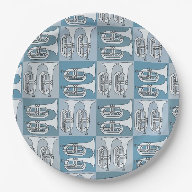 Assiettes En Carton Marching Baritone Crosshatch (Devant)