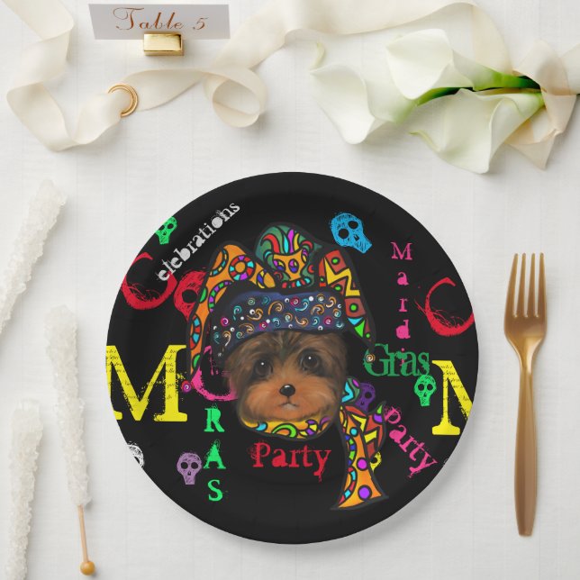Assiettes En Carton Mardi GRAS    (Mariage)