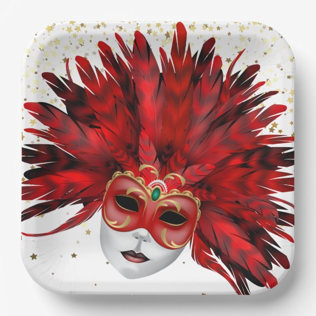 Assiettes En Carton Mardi Gras (Recto)