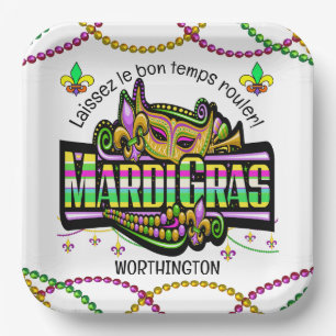 Assiettes En Carton Mardi Gras Correspond au thème Papier Napkin