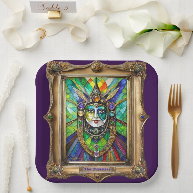 Assiettes En Carton Mardi Gras Realm Portraits - La Prêtre (Mariage)