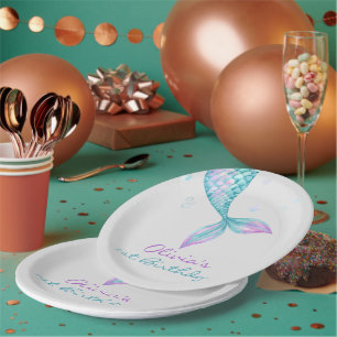 Assiettes En Carton Marée de sirènes sous la mer Anniversaire