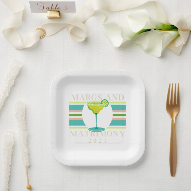 Assiettes En Carton Marges et mariage - Bachelorette 2025 (Mariage)