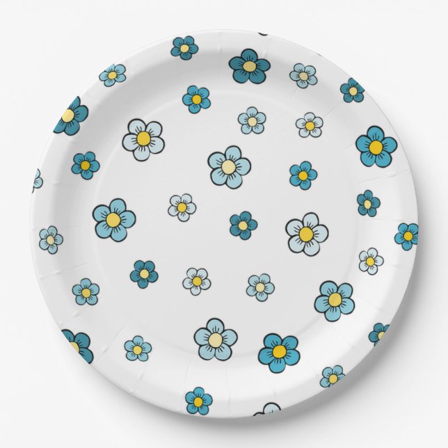 Assiettes En Carton Marguerites (Devant)