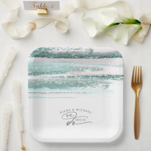 Assiettes En Carton Mariage Abstrait Peinture Strokes Nous faisons Tur