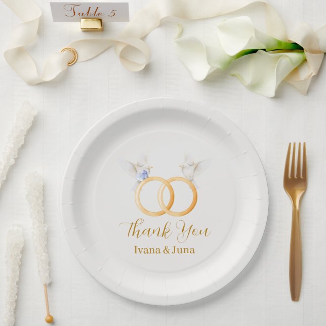 Assiettes En Carton Mariage ADELLE Simple Dusk Blue Couple (Mariage)