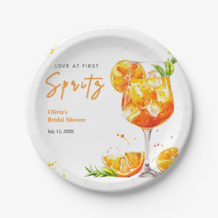 Assiettes En Carton Mariage Amour de Cocktail Orange au Premier Spritz