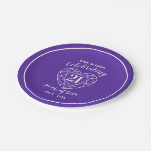 Assiettes En Carton Mariage anniversaire violet iolite 21 ans parti