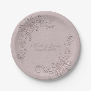 Assiettes En Carton Mariage au coin élégant de la gloire rustique vint