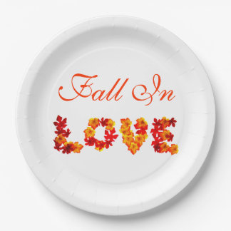Assiettes En Carton Mariage automne dans l'amour coloré Feuille automn