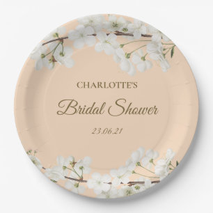 Assiettes En Carton Mariage Blanc Fleurie Baby Shower