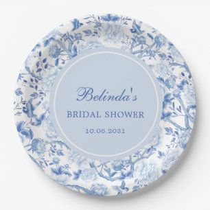Assiettes En Carton Mariage Blue Blanc Chinoiserie Florale