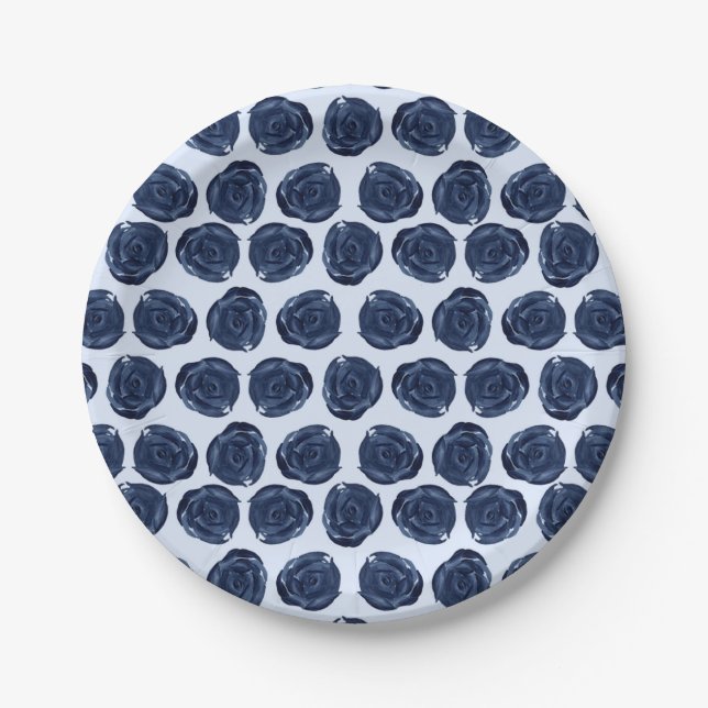 Assiettes En Carton Mariage Campagnard Chic aux Vignes de Rose Aquarel (Devant)