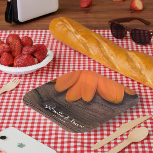 Assiettes En Carton Mariage campagnard rustique Orange Daisy Grange