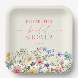 Assiettes En Carton Mariage Champêtre Fleurs Sauvages Fête de Fiançail