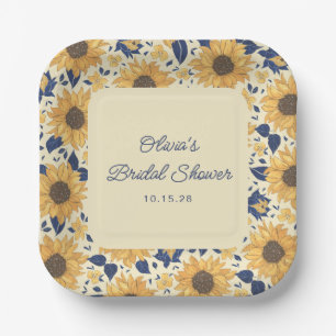 Assiettes En Carton Mariage champêtre personnalisé jaune tournesol fra