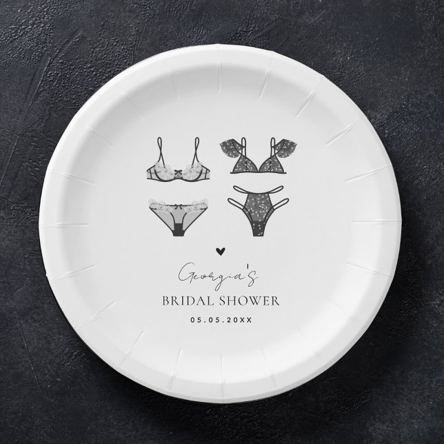 Assiettes En Carton Mariage chic et lingerie noire : une Baby Shower é (Créateur téléchargé)