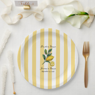 Assiettes En Carton Mariage Citron Orange Méditerranéen Italien