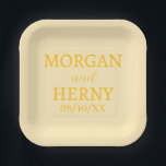 ASSIETTES EN CARTON MARIAGE CLASSIQUE SIMPLE ET MODERNE<br><div class="desc">ASSIETTES EN PAPIER DE COULEUR POUR MARIAGE ÉLÉGANT ET MODERNE AVEC NOM PERSONNALISÉ.</div>