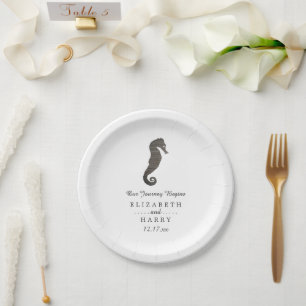 Assiettes En Carton Mariage Clay Seahorse Beach