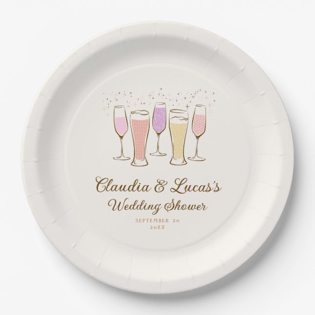 Assiettes En Carton Mariage Co-couple Enterré de Jeune Fille (Devant)