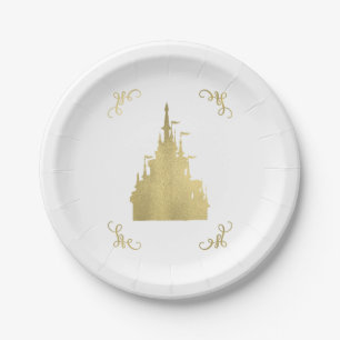 Assiettes En Carton Mariage Conte de Fée Château Drapeau Princesse Feu