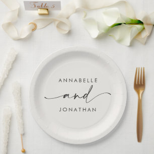 Assiettes En Carton Mariage contemporain minimaliste crème moderne noi