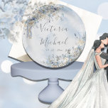 Assiettes En Carton Mariage d'aquarelle couleur bleu-dusty Rose<br><div class="desc">Magnifiques roses bleus et ivoire poussiéreux avec des rubans pendants faits dans des aquarelles douces. Ajoutez les noms et la date à personnaliser. Parfait pour votre mariage ou occasion spéciale.</div>